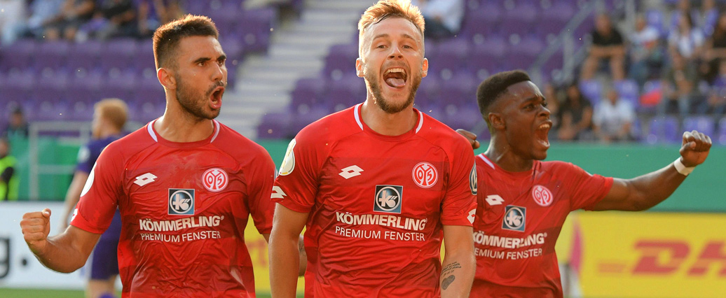 Mainz gewinnt 3:1 gegen Aue im Pokal